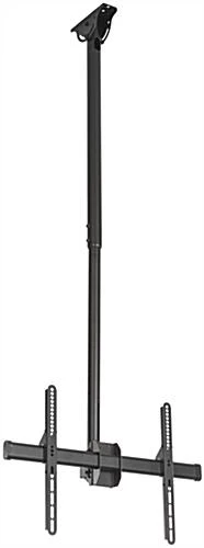 Ceiling TV Mount For Monitors 37"-70”, 360° Rotation, Tilt, Adjustable Height - Black