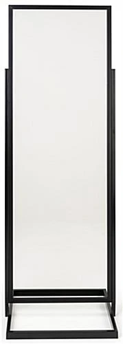 Floor Standing Sneeze Shield With Clear Acrylic Panel, Top Loading - Black - Image 2