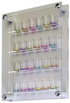Workshop Series, 24 Shot Glass Display Case For Wall Mount, Side Loading