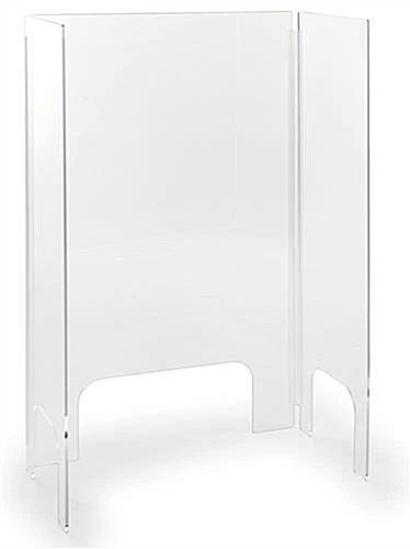 Countertop Sneeze Shield, Acrylic, Three Panels - Clear - Image 3