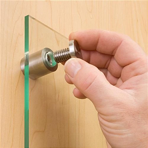 1 X 1 Through Grip Standoffs, Round, Stainless Steel, Set Of 4 - Silver - Image 5