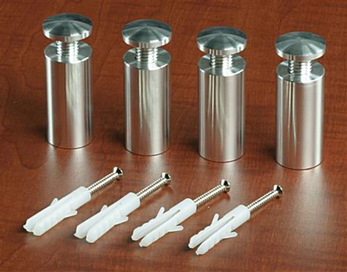 1 X 2 Through Grip Round Standoffs - Set Of 4, Silver Aluminum - Image 6