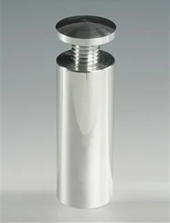 1 X 2-1/2 Through Grip Standoffs, Round, Aluminum, Set Of 4 - Silver