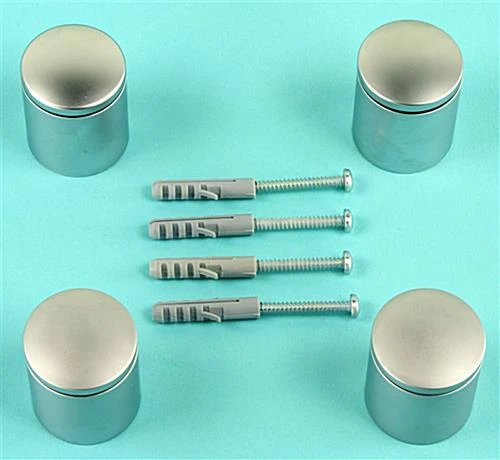 1-1/2 X 1-1/2 Through Grip Standoffs, Round, Set Of 4 - Silver - Image 4