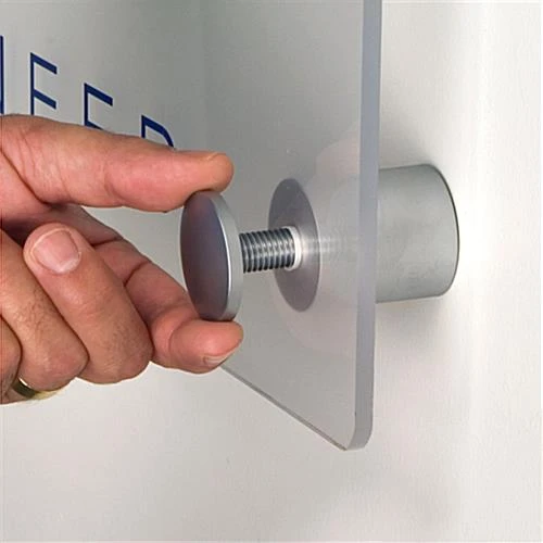 1-1/2 X 1-1/2 Through Grip Standoffs, Round, Set Of 4 - Silver - Image 5