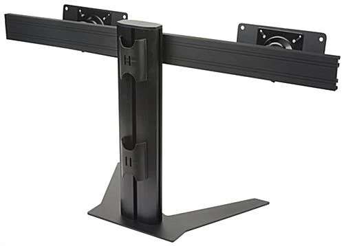 Desktop Dual Monitor Stand For 10"-32” Screens, Adjustable Height - Black - Image 3