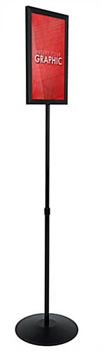 11 X 17 Sign Stand For Floor, Double Sided, Top Insert, Adjustable Height - Black