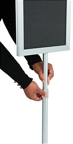 11 X 17 Sign Stand For Floor, Double Sided, Top Insert, Adjustable Height - Silver - Image 3