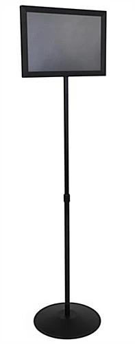 17 X 11 Sign Stand For Floor, Double Sided, Top Insert, Adjustable Height - Black