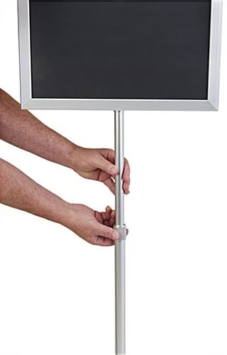 17 X 11 Sign Stand For Floor, Double Sided, Top Insert, Adjustable Height - Silver - Image 3