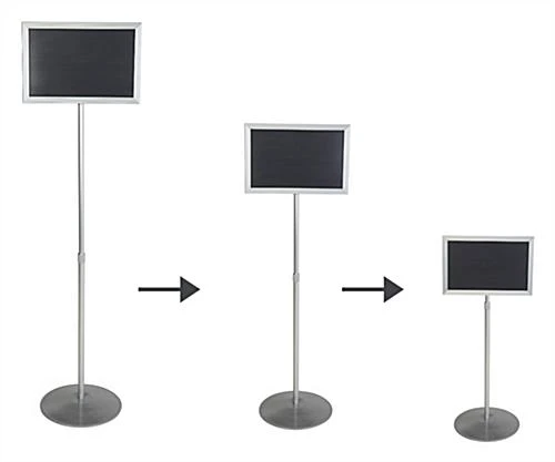 17 X 11 Sign Stand For Floor, Double Sided, Top Insert, Adjustable Height - Silver - Image 5