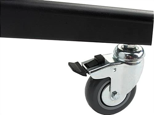 TV Stand For Floor With Wheels, Fits Monitors 40-80", Includes Camera Shelf - Black - Image 5