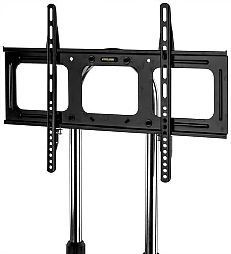 TV Stand W/ Shelf, Fits Monitors 37 - 70", Locking Wheels, Height Adjustable - Black - Image 6