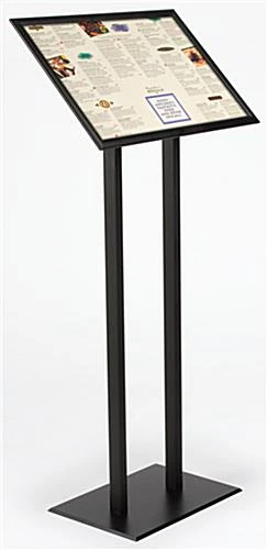 22 X 14 Menu Stand For Floor, Snap Open, Fits (2) 11 X 14 Graphics - Black