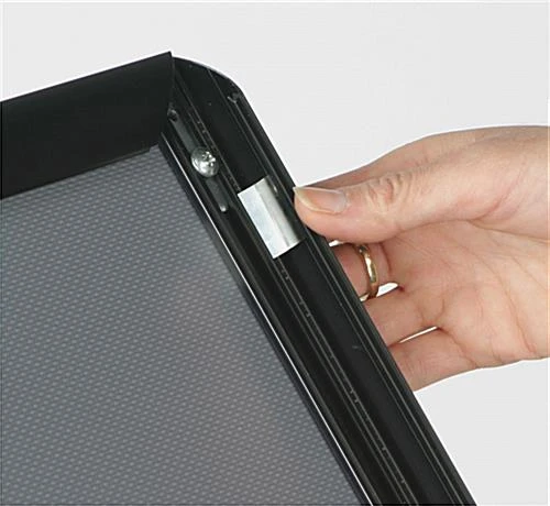 8.5 X 11 Menu Stand For Floor, Snap Open, 47-inch-tall - Black - Image 2