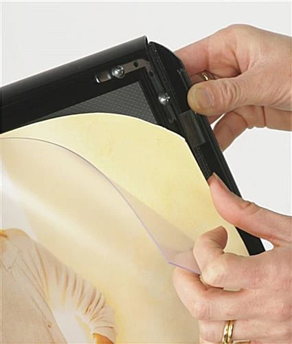 8.5 X 11 Menu Stand For Floor, Snap Open, 47-inch-tall - Black - Image 3