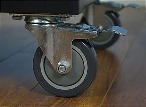 TV Stand With Wheels, Fits Monitors Up To 65", 2 Curved Handles - Black - Image 4