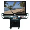 TV Stand With Wheels, Fits Monitors Up To 65", 2 Curved Handles - Black