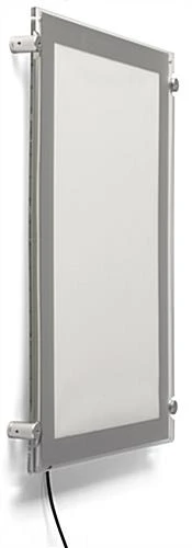 11 X 17 LED Light Box For Wall Mount Use, Magnetic Open, Standoff Hardware – Silver