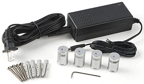 24” X 36” LED Light Box For Wall Mount, Magnetic Open, Edge Grip Standoffs - Silver - Image 7