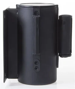 QueuePole.Economy Wall Mounted Retractable 7' Stanchion Belt - Black